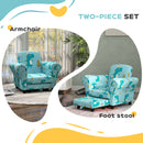 AIYAPLAY Kids Sofa Set Toddler Armchair with Footrest, Children Chair, Blue