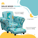 AIYAPLAY Kids Sofa Set Toddler Armchair with Footrest, Children Chair, Blue