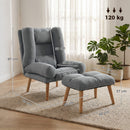 HOMCOM Recliner With Footstool, Reclining Chair With Adjustable Back, Grey