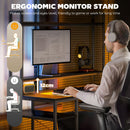 HOMCOM Computer Desk Home Office Desk with Monitor Stand