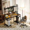 HOMCOM Computer Desk Home Office Desk with Monitor Stand