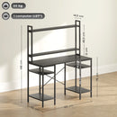 HOMCOM Computer Desk Home Office Desk with Monitor Stand