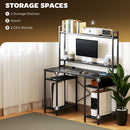 HOMCOM Computer Desk Home Office Desk with Monitor Stand