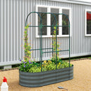 Outsunny 4 x 2 x 4.6ft Galvanised Raised Garden Bed with Trellis, Dark Grey