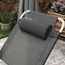 Outsunny Folding Sun Lounger with 4-Level Backrest & Headrest, Charcoal Grey