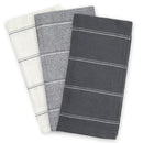 Utopia 3 Pack Kitchen Tea Towel Set in Grey