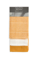 Utopia 3 Pack Kitchen Tea Towel Set in Ochre