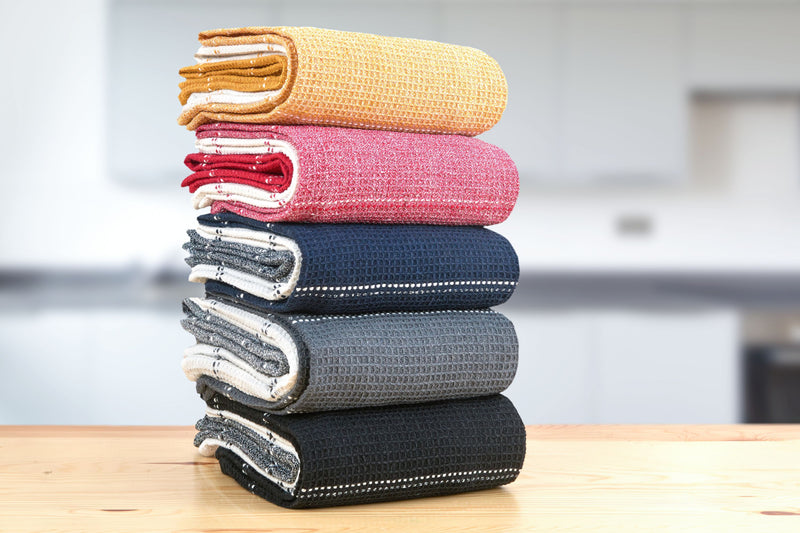 Utopia 3 Pack Kitchen Tea Towel Set in Grey