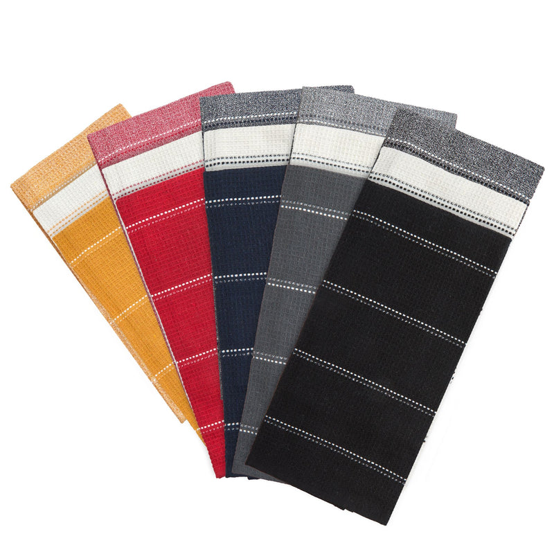 Utopia 3 Pack Kitchen Tea Towel Set in Grey