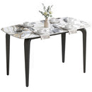 HOMCOM Dining Table For 4, Kitchen Table With Sintered Stone Tabletop, White