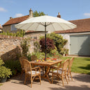 Outsunny 2m Shanghai Garden Parasol Umbrella, Outdoor Sun Shade, Cream White