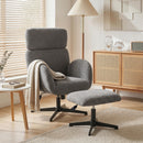 HOMCOM Swivel Armchair With Footstool, Rocking Accent Chair, Grey