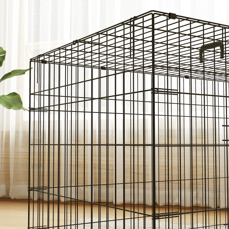 PawHut Dog Crate with 2 Doors, Tray, Soft Cushion