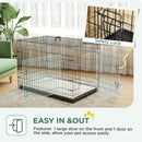 PawHut Dog Crate With 2 Doors, Tray, Soft Cushion