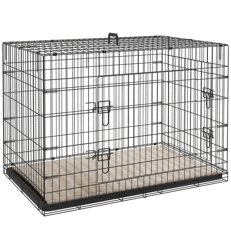 PawHut Dog Crate with 2 Doors, Tray, Soft Cushion