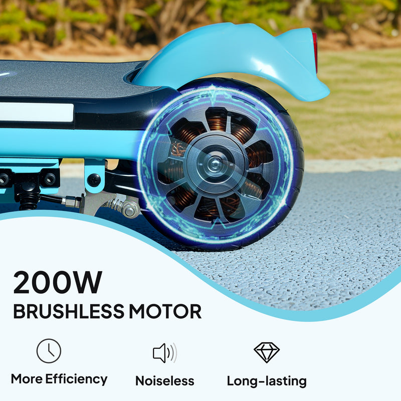 AIYAPLAY Electric Scooter for 6-14 with Dual Brakes & Colourful Light