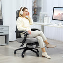Vinsetto Mesh Swivel Task Chair for Home Office with Footrest Dark Grey