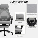 Vinsetto Mesh Swivel Task Chair for Home Office with Footrest Dark Grey
