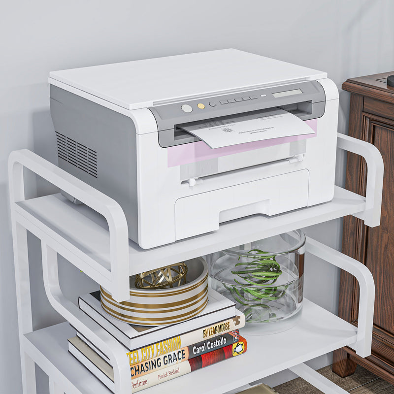 HOMCOM 3-Tier Storage Shelf, Metal Shelves for Storage for Home Office, White