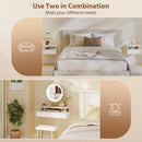HOMCOM Modern Nightstand Set of 2, Wall Mounted Bedside Cabinet, White