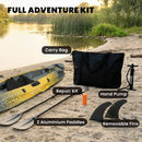 Outsunny 2.5' Inflatable Kayak 2-person Sit on Canoe with Paddles Grey