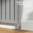 HOMCOM Radiator Cover With Drawer And Vertical Slats Grey