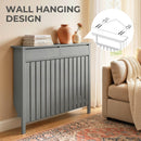 HOMCOM Radiator Cover With Drawer And Vertical Slats Grey