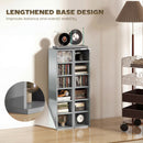 HOMCOM Set of 2 CD Storage Units with Adjustable Shelves, High Gloss Grey
