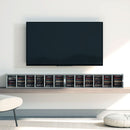 HOMCOM Set of 2 CD Storage Units with Adjustable Shelves, High Gloss Grey