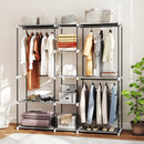 HOMCOM Open Portable Wardrobe, Clothes Rack with 8 Shelves, Light Grey
