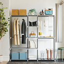 HOMCOM Open Portable Wardrobe, Clothes Rack with 8 Shelves, Light Grey