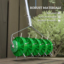 Outsunny Grass Spike Roller, Soil Aerator w/ 3 Piece Handle and T-bar Grip