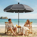 Outsunny 1.8 m Beach Umbrella Parasol with Sand Anchor, Tilt, Dark Grey