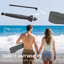 Outsunny 1.8 m Beach Umbrella Parasol with Sand Anchor, Tilt, Dark Grey