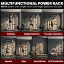 SPORTNOW Power Cage Power Rack With Cable Pulley System