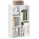 HOMCOM 2-Tier Bookshelf with 5 Open Storage Compartments