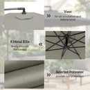Outsunny 3(m) Banana Parasol Cantilever Umbrella Garden W/ Base Weights