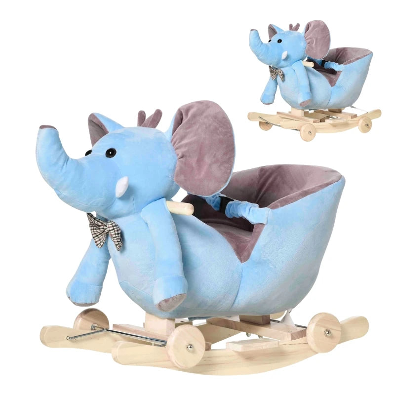 HOMCOM Children's Rocking Elephant - Blue