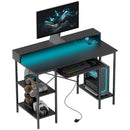 HOMCOM Gaming Desk with Monitor Stand and Sliding Keyboard Tray