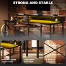 HOMCOM Gaming Desk with Monitor Stand and Sliding Keyboard Tray