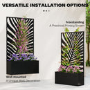 Outsunny Metal Raised Garden Bed with Trellis, Outdoor Elevated Planter Box