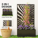 Outsunny Metal Raised Garden Bed with Trellis, Outdoor Elevated Planter Box
