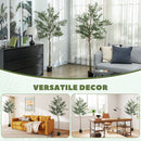 HOMCOM 2 Pack Indoor Artificial Plants, Faux Potted Silk Olive Trees, 180cm