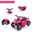 HOMCOM 6V Kids Electric Ride on Car  for 18-36 Months Old- Pink