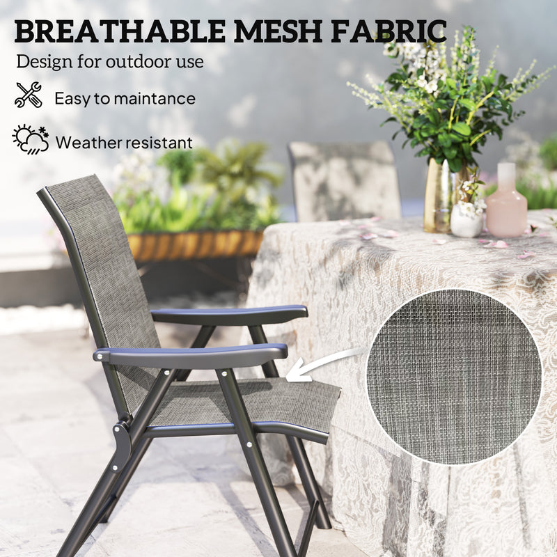 Outsunny 4PCS Folding Chair W/ Breathable Mesh Fabric Seat