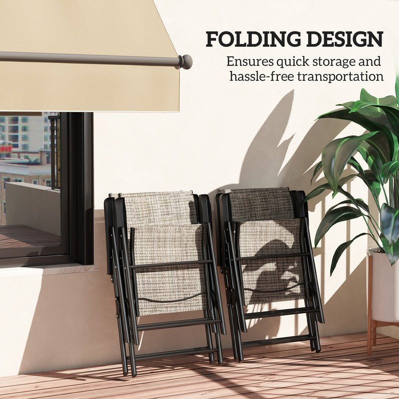 Outsunny 4PCS Folding Chair W/ Breathable Mesh Fabric Seat