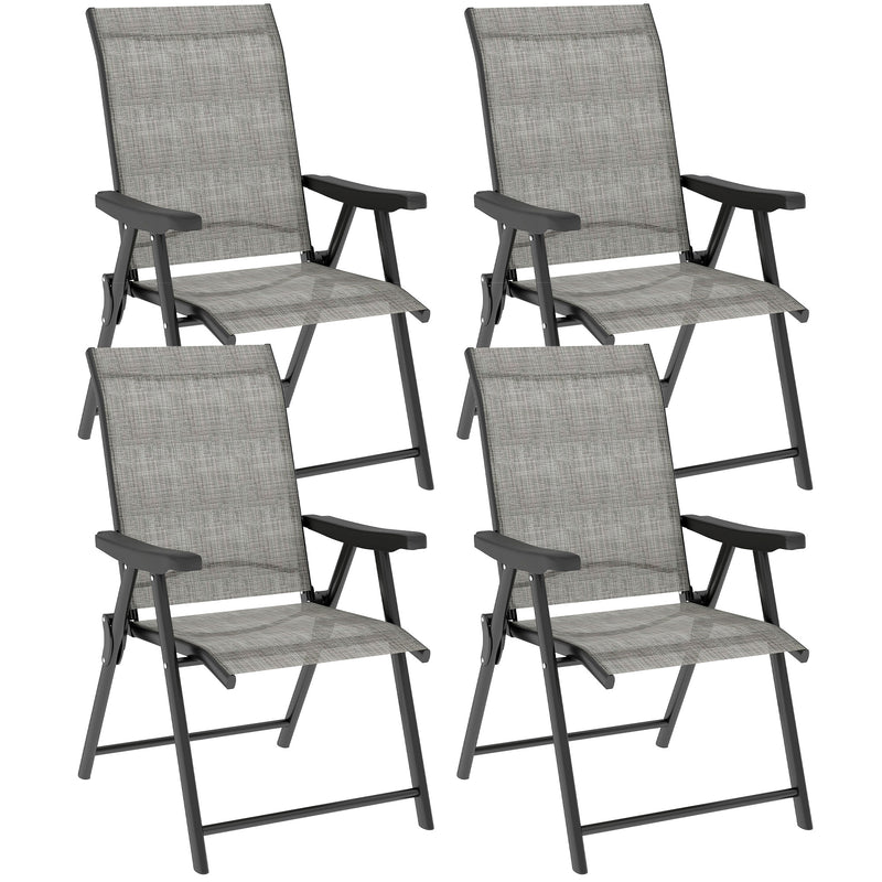Outsunny 4PCS Folding Chair W/ Breathable Mesh Fabric Seat