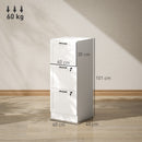 HOMCOM 3 Drawer File Cabinet with Lock and Adjustable Hanging Bars, White