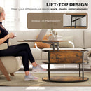 HOMCOM Lift Top Coffee Table, Round Coffee Table With Hidden Storage