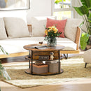 HOMCOM Lift Top Coffee Table, Round Coffee Table With Hidden Storage